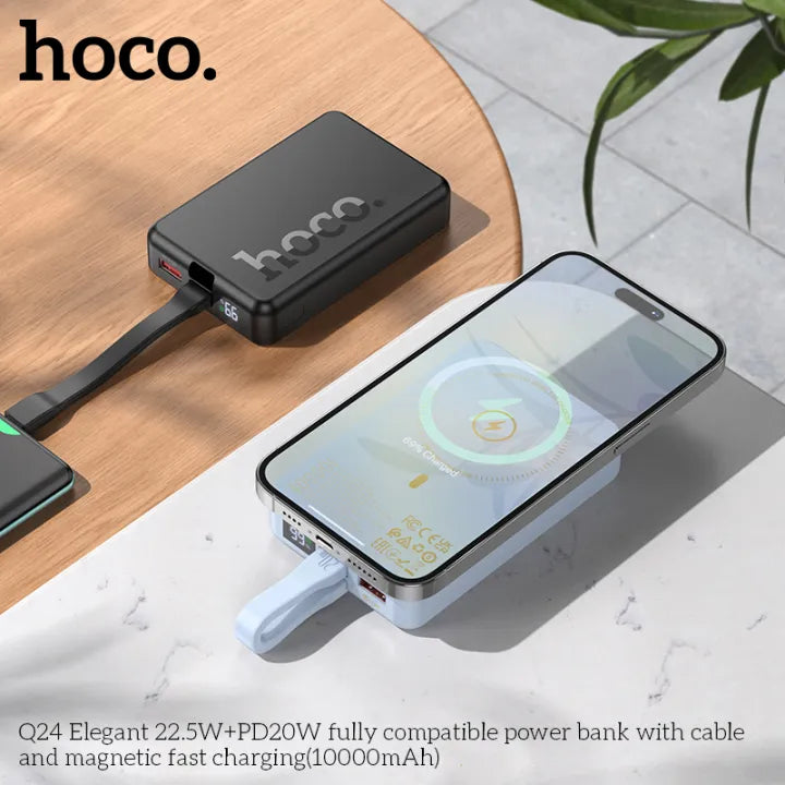 Hoco Q24 Wireless Charging Power Bank With Charging Cable 22.5W - Saif Al Najmi Kw