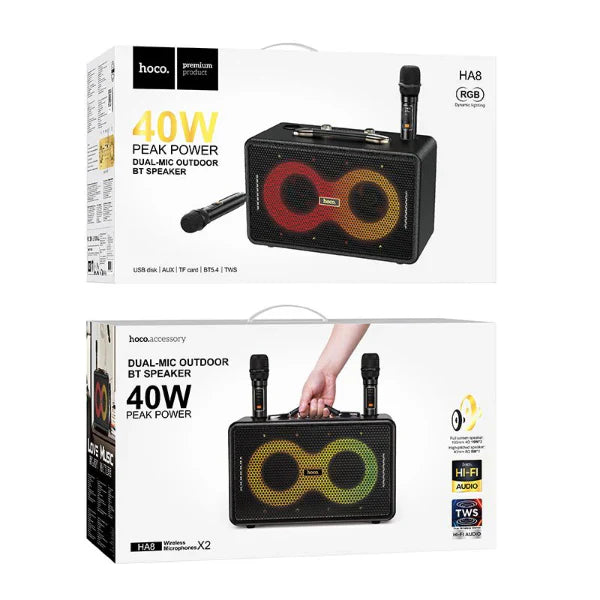 Hoco HA8 Ave Wireless Karaoke Speaker with Dual Mic