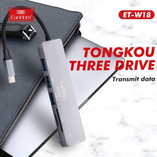 Earldom® W18 USB-C Multi-Function Adapter 6 IN 1 - Saif Al Najmi Kw