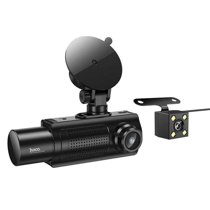 HOCO DI61 Mundial 3-Screen WiFi Driving Recorder – Dash Cam with Simultaneous Display