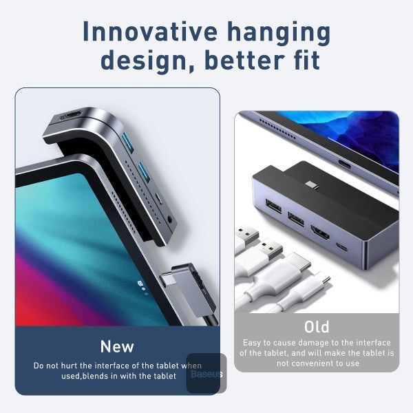 Baseus Bend Angle No.7 Multifunctional Type-C HUB Converter Upgrade Space Gray - Saif Al Najmi Kw