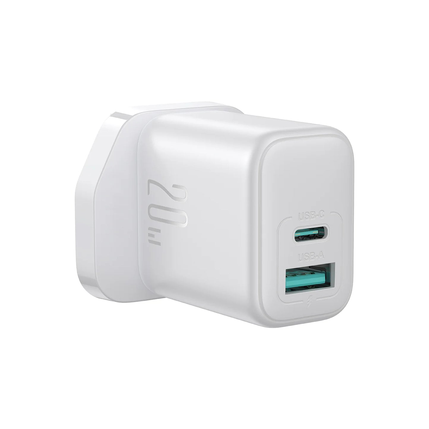 Joyroom 20W Dual-Port Fast Charger (USB-A + USB-C) – UK Plug, White (JR-TCF21)