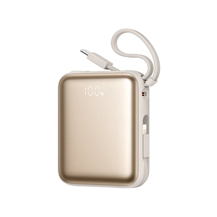 Joyroom JR-PBF27 10000mAh Mini Power Bank – 22.5W Fast Charging, Built-in Dual Cables