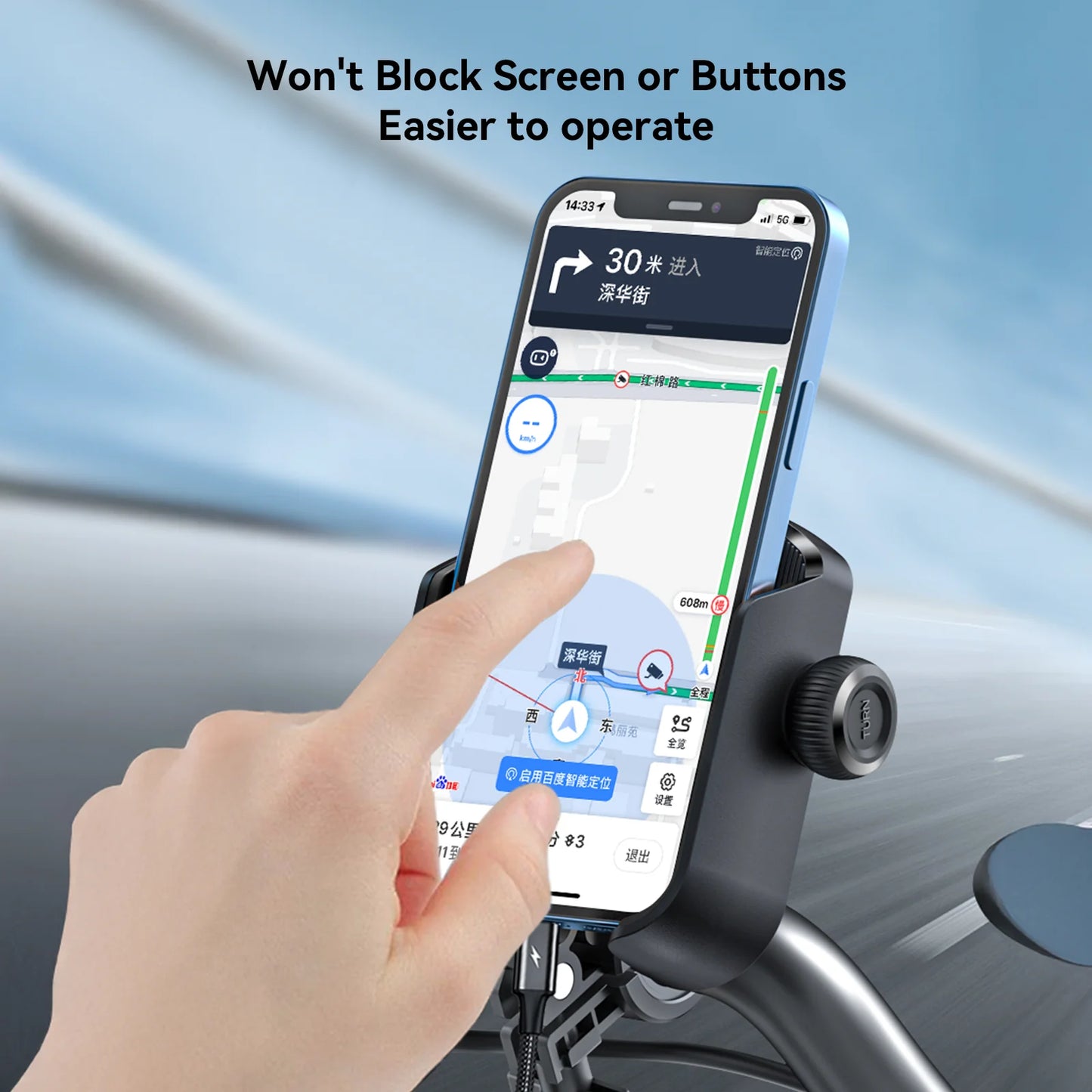 Joyroom JR-ZS431 Bike Phone Mount Holder – Universal Handlebar Clip, Black
