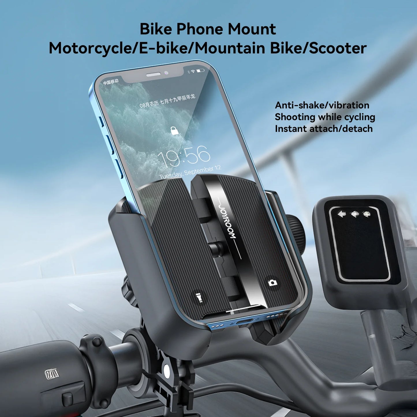 Joyroom JR-ZS431 Bike Phone Mount Holder – Universal Handlebar Clip, Black
