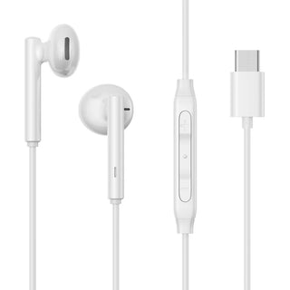 TYPE-C Series Half In-Ear Wired Earphones-White JR-EC05 - Saif Al Najmi Kw