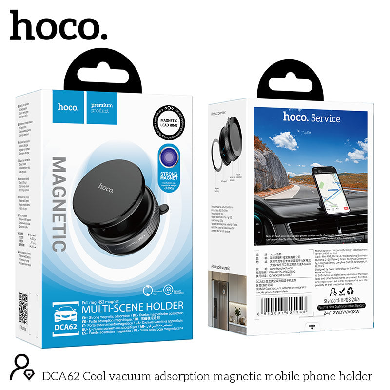 HOCO DCA62 Multipurpose Phone Holder – Suction Mount for Dash & Glass