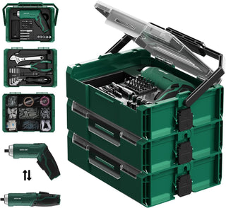 213 - Piece Tool Kit Set Green Lion GTS - 700 Cordless Screwdriver 1500mAh - Black - Saif Al Najmi KwTOOLKITGreen LionSaif Al Najmi Kw213 - Piece Tool Kit Set Green Lion GTS - 700 Cordless Screwdriver 1500mAh - Black