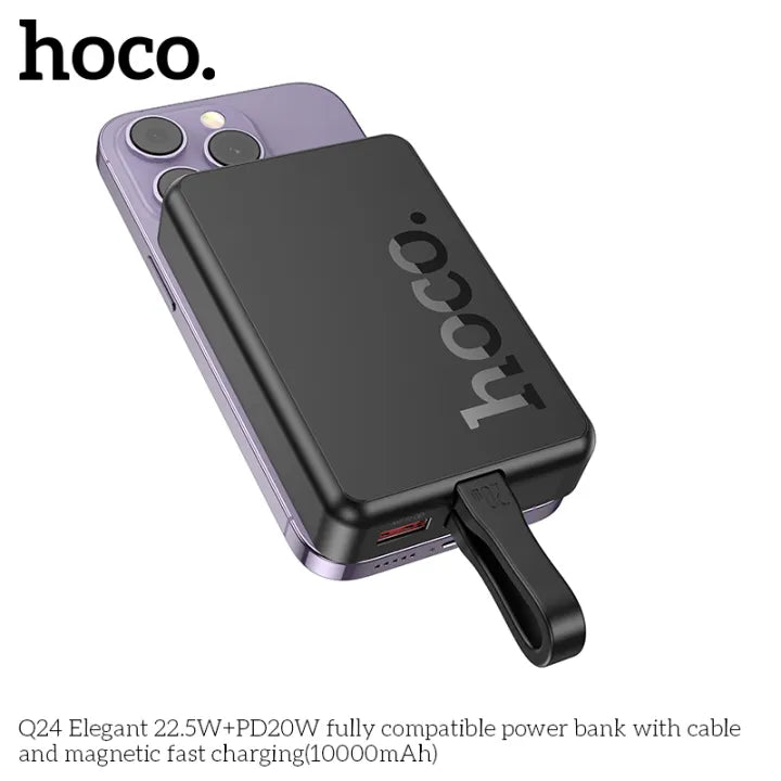 Hoco Q24 Wireless Charging Power Bank With Charging Cable 22.5W - Saif Al Najmi Kw