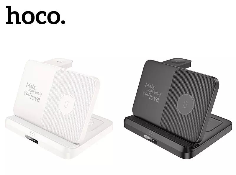 Hoco CQ7 wireless charging desktop stand 15W output,charging for phone, headset and smartwatch