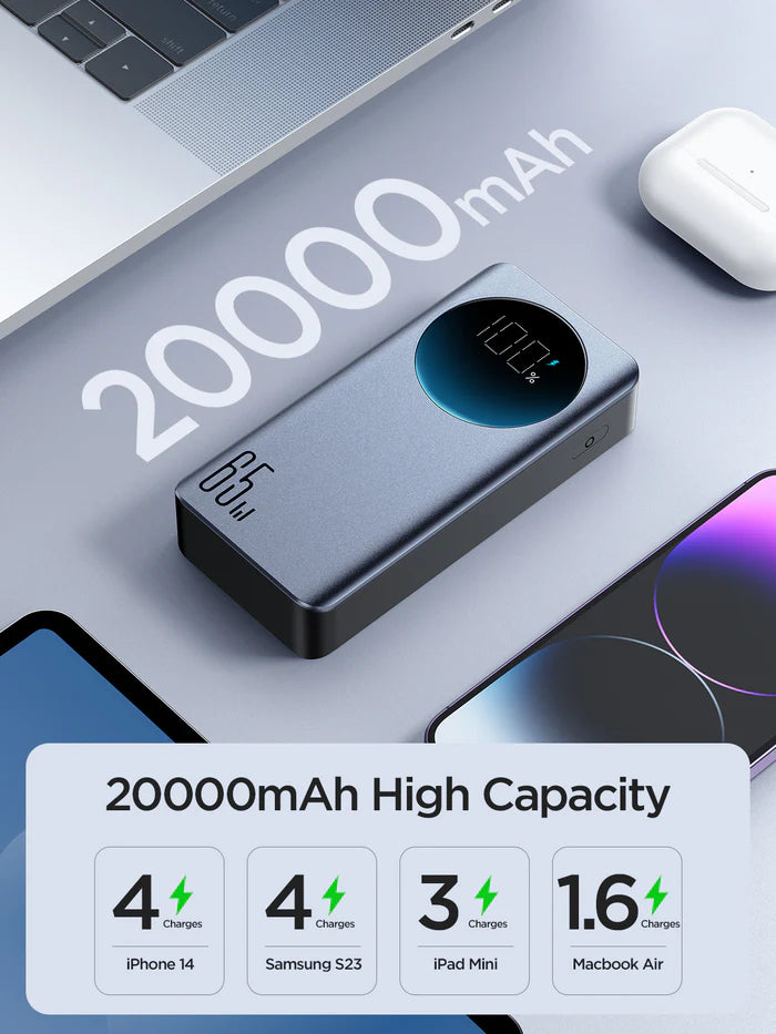 JOYROOM JR-PBF04 Black Power Bank for smartphones, tablets, and laptops