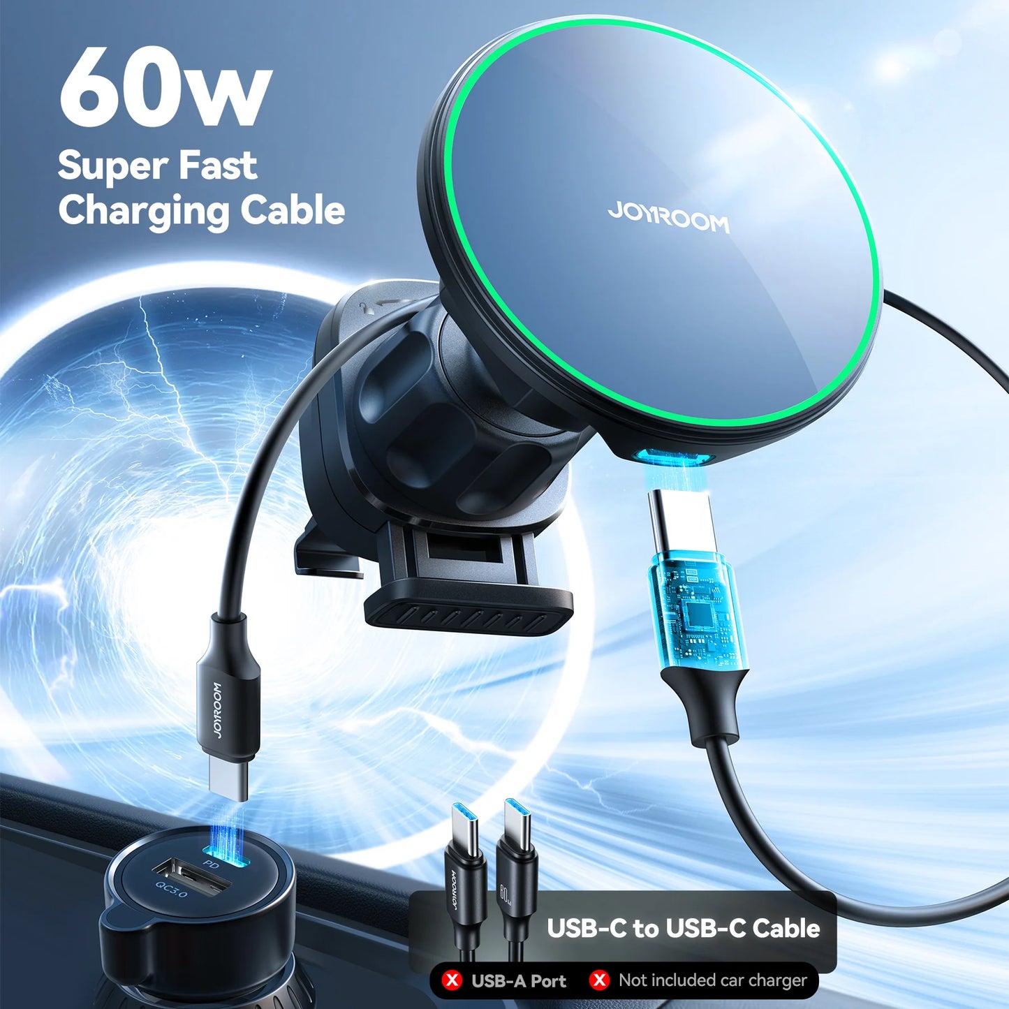 Joyroom JR-ZS412 Magnetic Wireless Car Charger Mount – Black