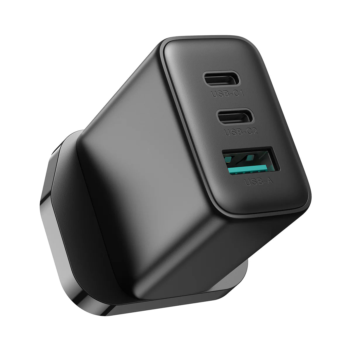 Joyroom 32W 3-Port Fast Charger (2 × USB-C + 1 × USB-A) – UK Plug, Black (JR-TCF10)