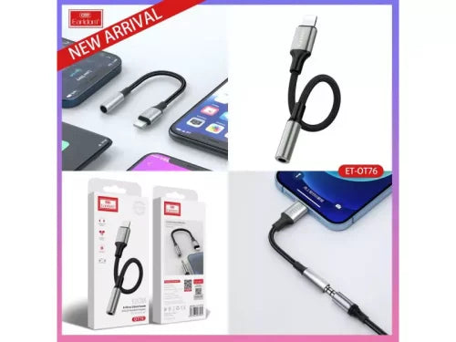 Earldom Lightning to 3.5mm Adapter (Black)- ot76 - Saif Al Najmi Kw