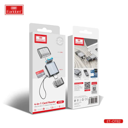 Earldom 4-in-1 Mini Aluminium USB3.0 Card Reader OT82 - Saif Al Najmi Kw