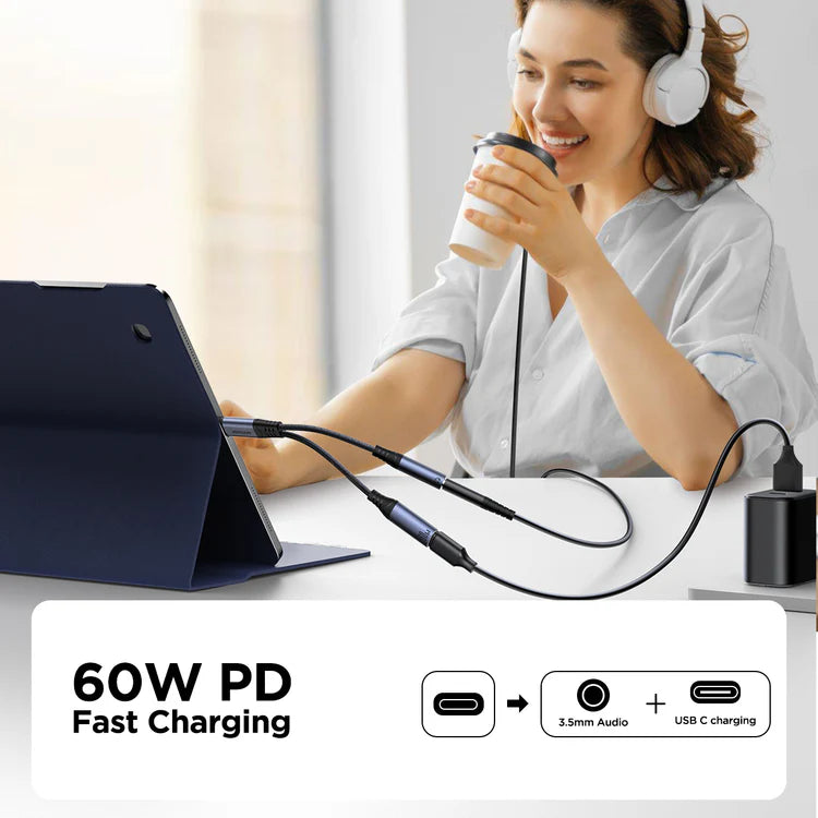 Joyroom 2-in-1 Audio Adapter USB-C to 3.5mm + USB-C - Saif Al Najmi Kw