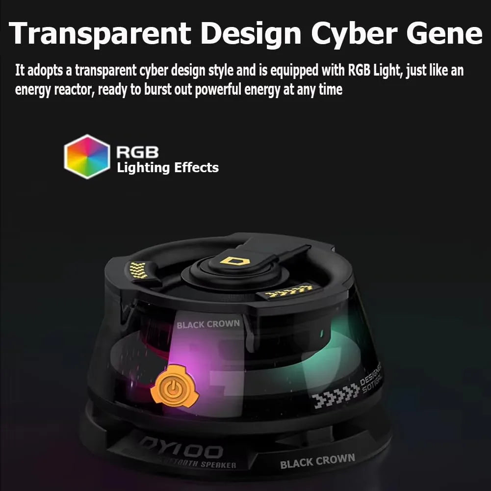 BLACK CROWN DY100 Mini Magnetic Bluetooth Speaker - RGB LED, Rechargeable, Portable - Saif Al Najmi Kw