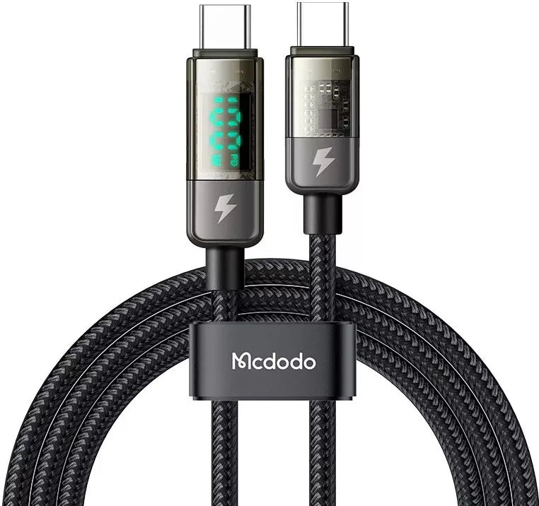 McDodo CA-3610 USB-C to USB-C PD Cable – 100W, 1.2M, Auto Power-Off (Black)
