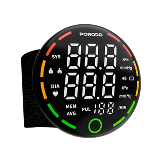 Porodo LiveOn - Digital Blood Pressure Monitor with One-Key Measure - Black