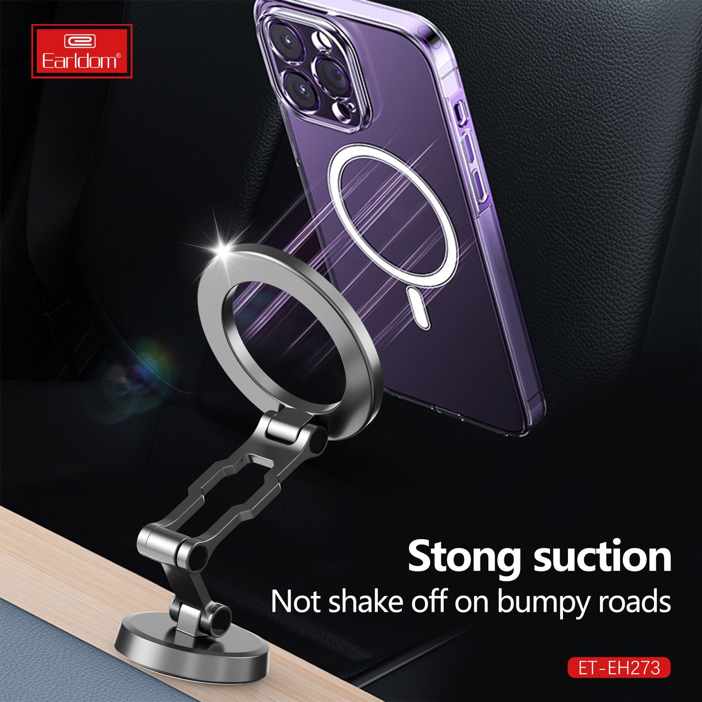 Earldom ET-EH273 Magnetic Folding Phone Stand – 360° Adjustable Desk Mount