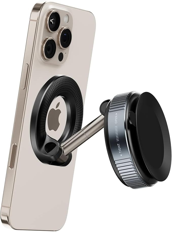K007 Wireless Car Phone Mount – Vacuum Suction Holder (Black)