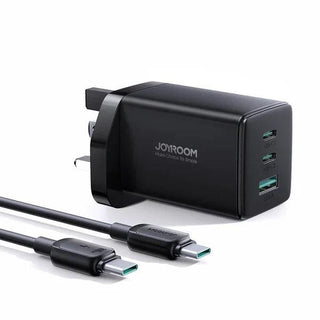 65W Joyroom JR - TG10 GaN Fast Wall Charger + A14 100W Type - C Cable - Black - Saif Al Najmi KwDesktop ChargersJoyroomSaif Al Najmi Kw65W Joyroom JR - TG10 GaN Fast Wall Charger + A14 100W Type - C Cable - Black