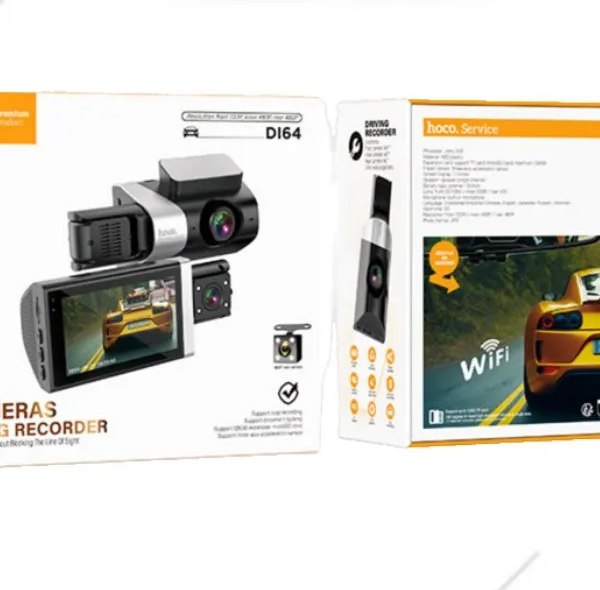 HOCO DI64 Triumph 3-Screen WiFi Dash Cam – Simultaneous Display Recorder