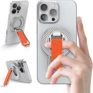 Universal Magnetic Phone Grip – 4-in-1 MagSafe Kickstand & Finger Ring Holder