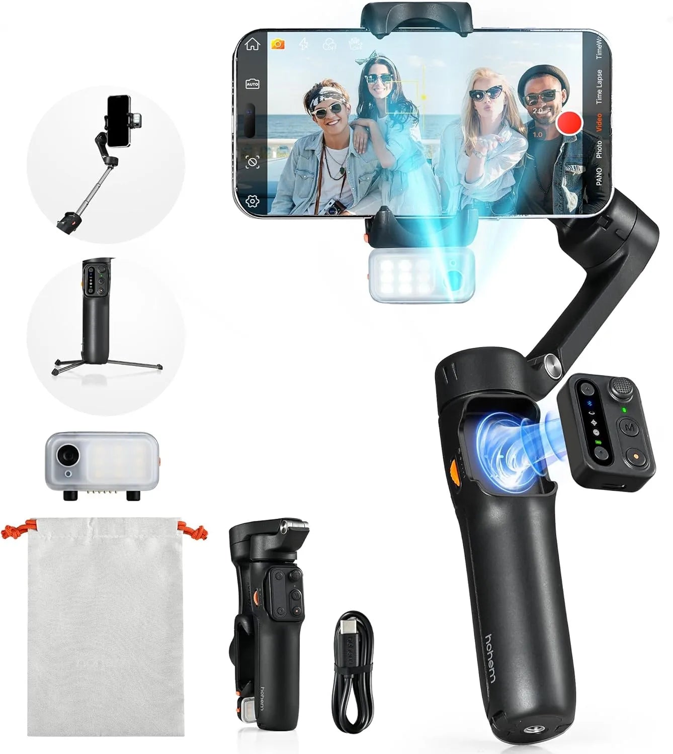 iSteady V3 Foldable iPhone Gimbal Stabilizer - 3-Axis Stabilizer for Smooth Video Recording