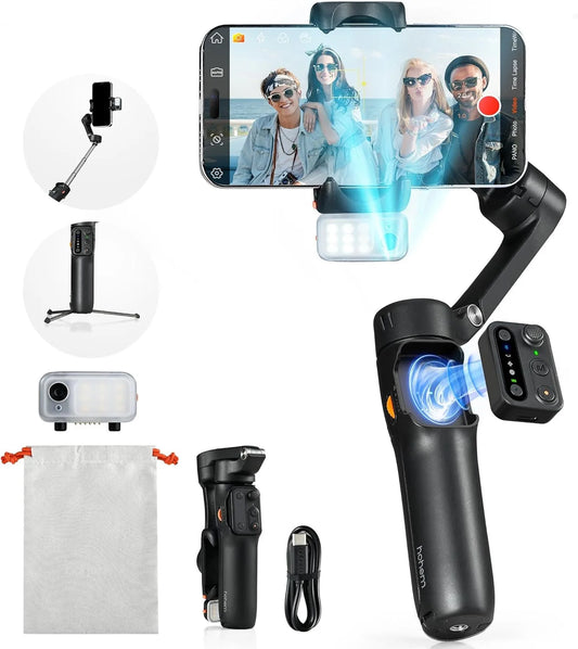 iSteady V3 Foldable iPhone Gimbal Stabilizer - 3-Axis Stabilizer for Smooth Video Recording