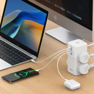 LDNIO SC4383 2500W Power Strip with 4 Triple Sockets, USB Port and 2 Type-C Ports 70W - Saif Al Najmi Kw