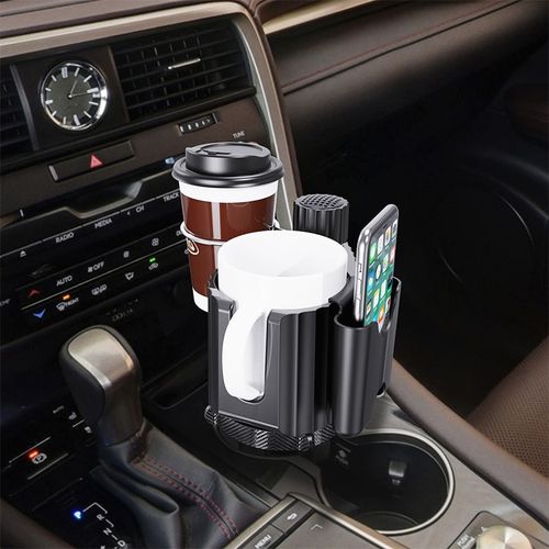 Car Cup Holder Expander with Phone Holder & Coaster - 360° Adjustable Base html Copy - Saif Al Najmi Kw