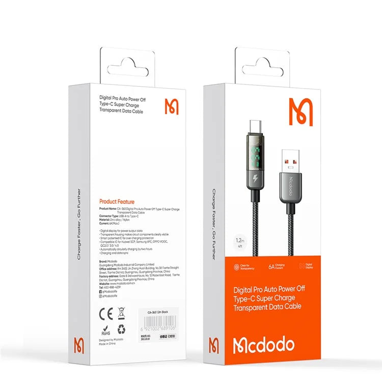 Mcdodo CA-3630 1.2m 100W USB-A to Type-C Cable for iPhone 15 - Saif Al Najmi Kw