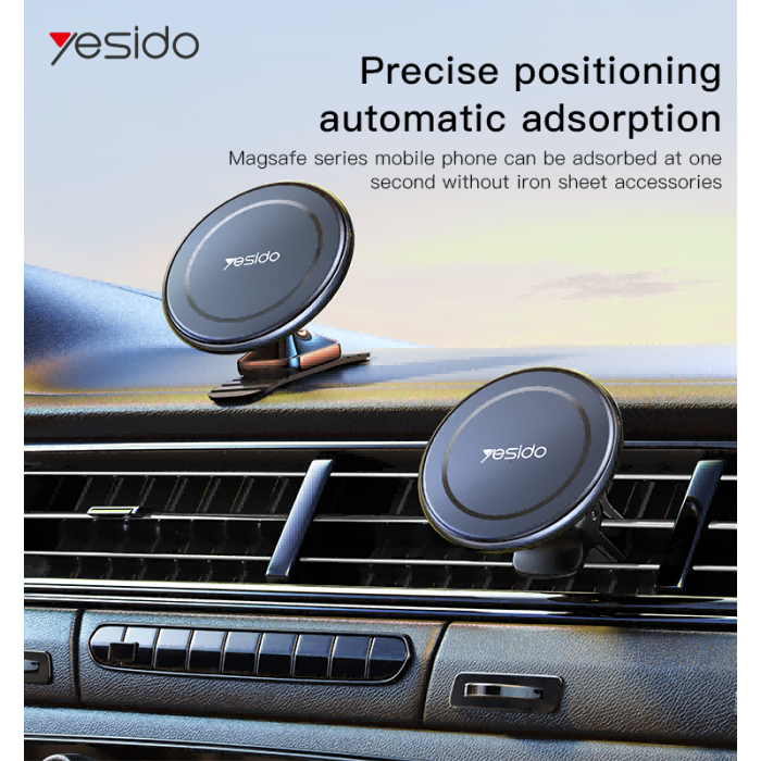 Yesido C126 Magnetic Car Phone Holder – Strong Grip Mount, Black