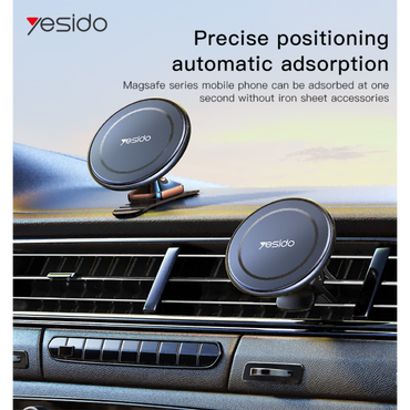 Yesido C126 Magnetic Car Phone Holder – Strong Grip Mount, Black