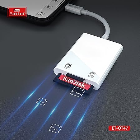 Earldom Lightning to 2-in-1 Card Reader Adapter- ot47 - Saif Al Najmi Kw