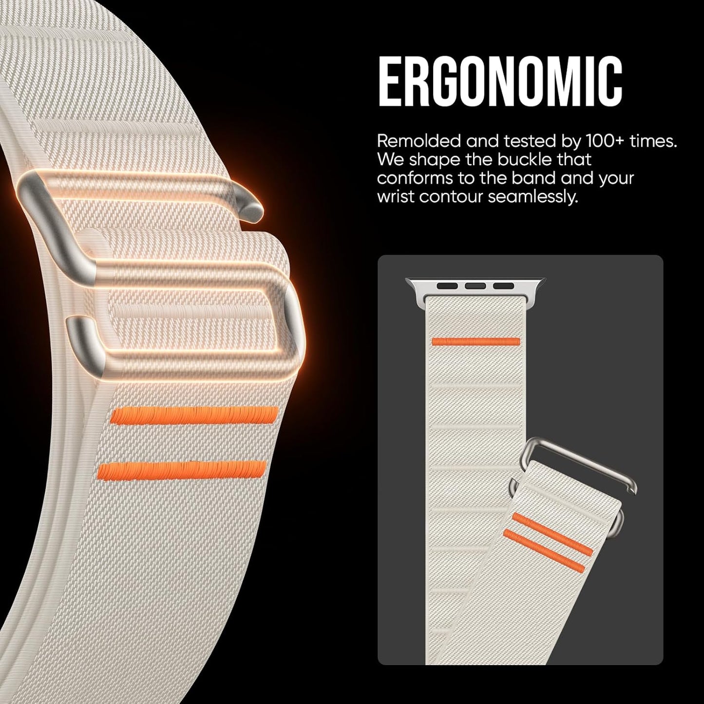 Suitisbest Stretchy Nylon Sport Loop Strap for Apple Watch – S-Hook Band (All Sizes & Series) "B" Quality