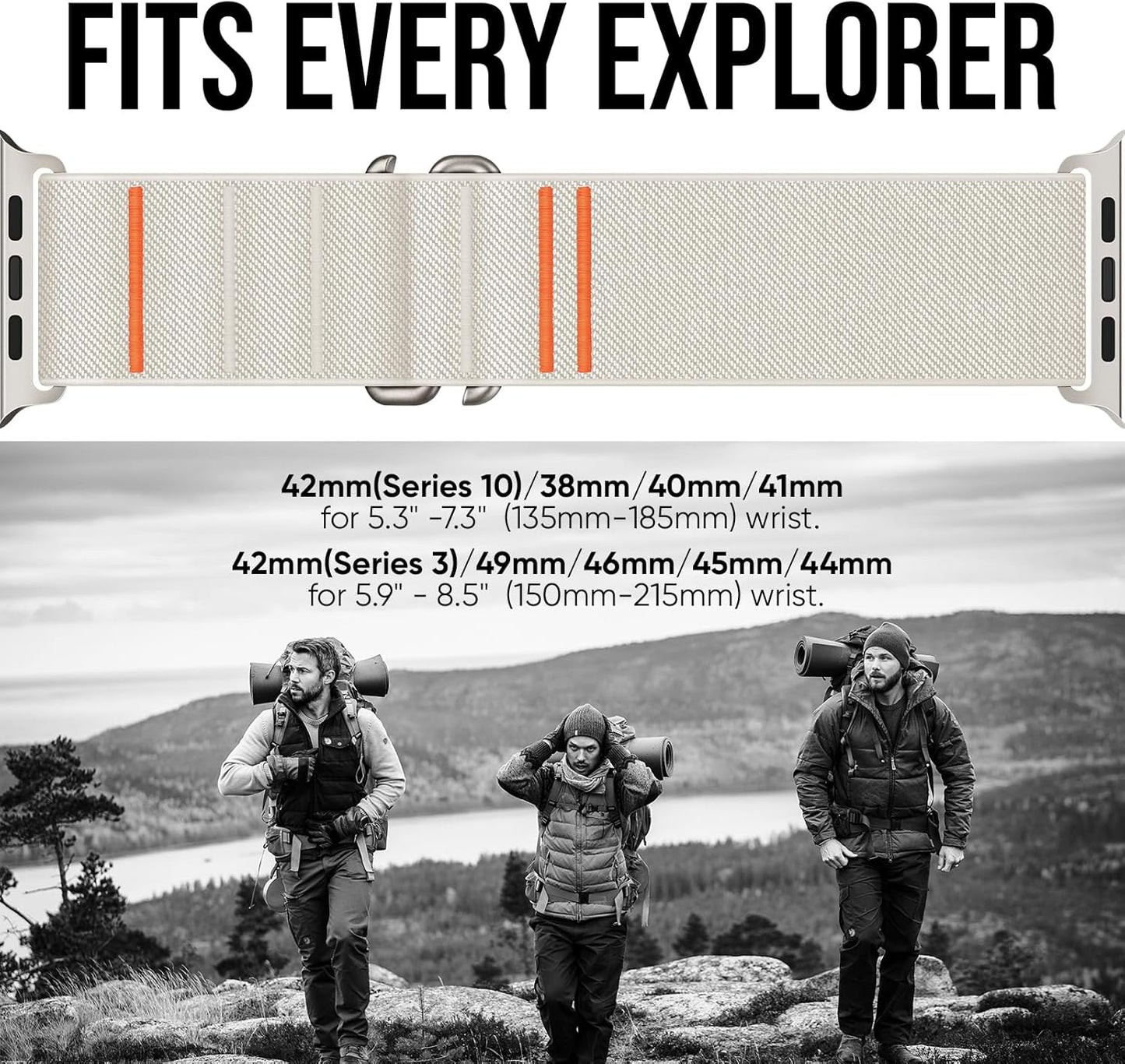 Suitisbest Stretchy Nylon Sport Loop Strap for Apple Watch – S-Hook Band (All Sizes & Series) "B" Quality
