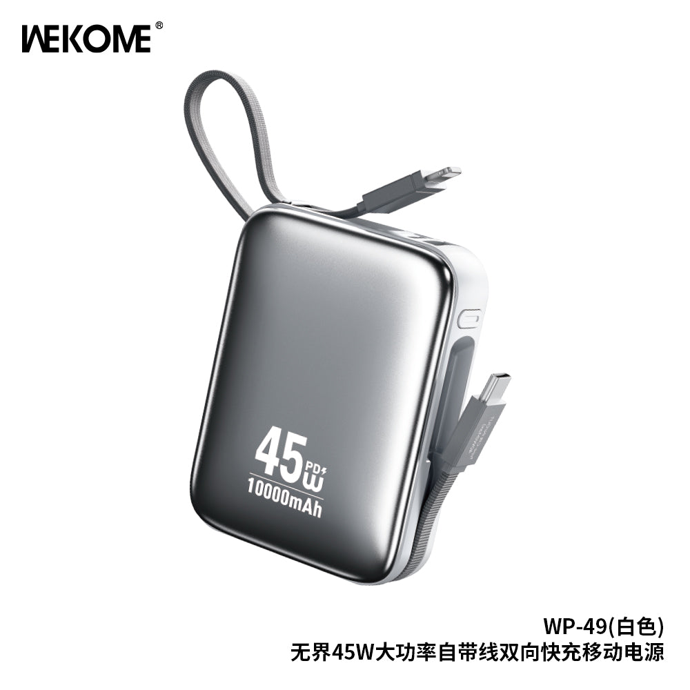 WEKOME WP-49 10000mAh Power Bank – 45W Fast Charging with 4 Output Ports