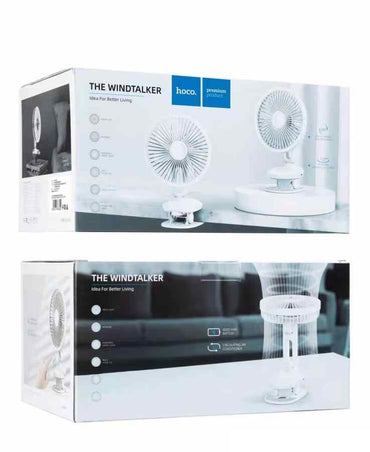 Hoco DF02 Moving Head Desktop Fan with Night Light Rechargeable-4000mah