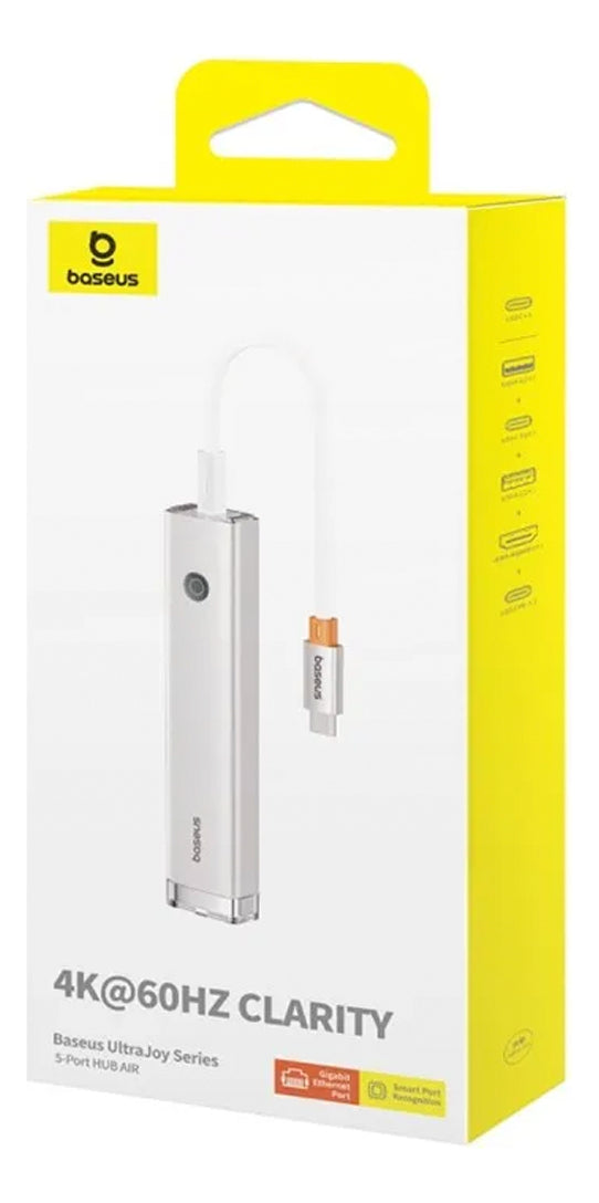 Baseus 5-in-1 USB-C Hub – HDMI 4K, Ethernet, USB-A (Color Plate Series)