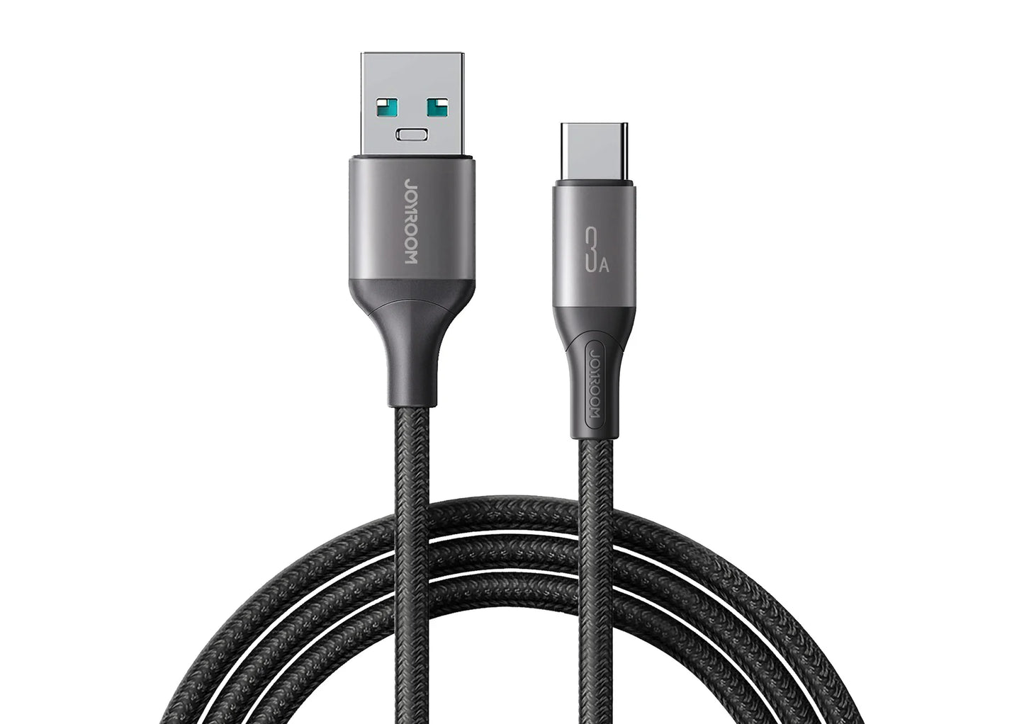 S-A28 Flash Series 3A Fast Charging Data Cable (USB-A to Type-C) – 2M, Black