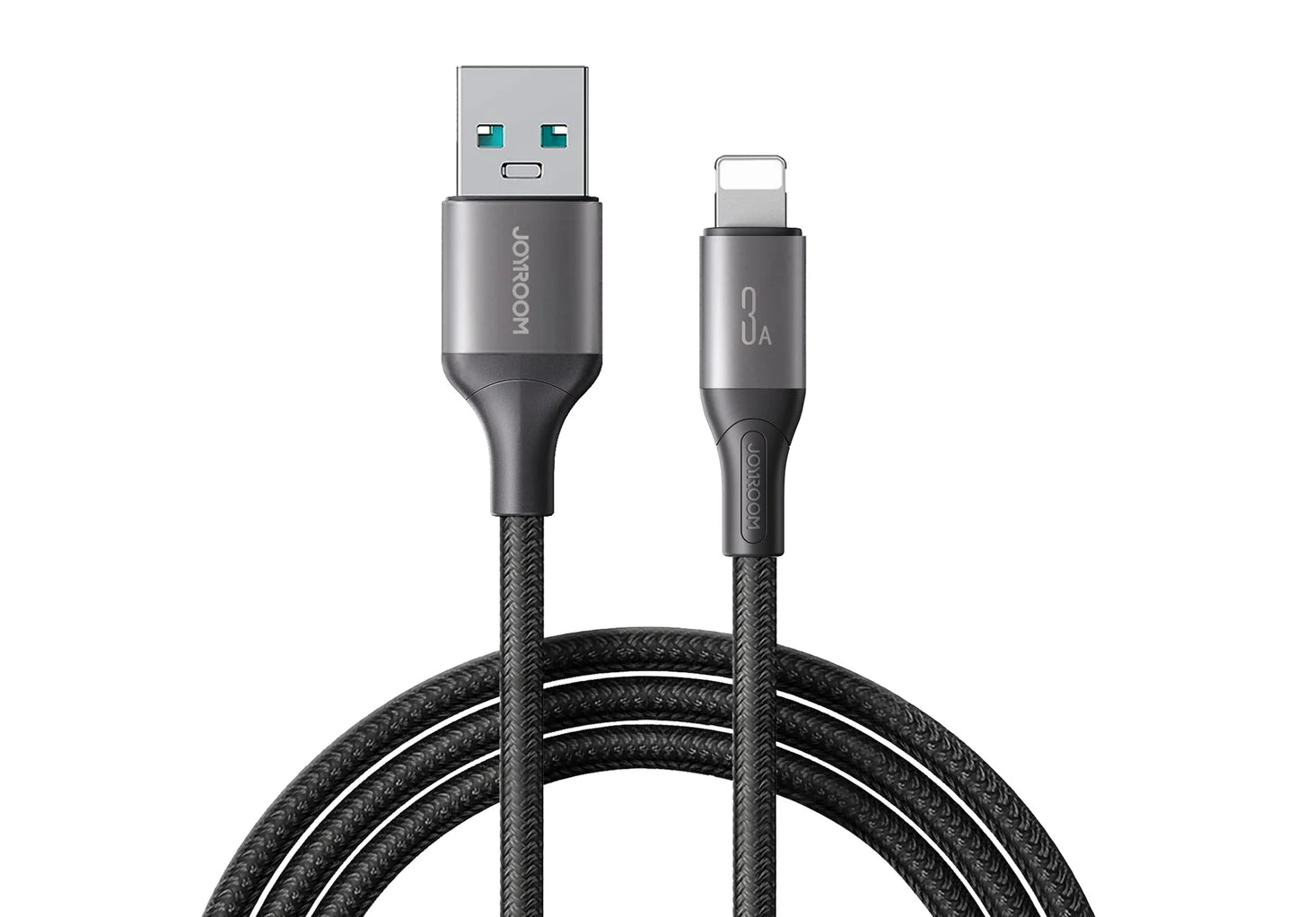 S-A28 Flash Series 3A Fast Charging Data Cable (USB-A to Lightning) – 2M, Black