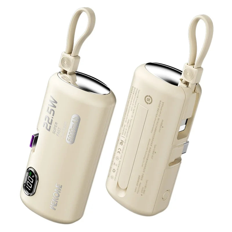 WEKOME GN-97FX 5000mAh Power Bank 22.5W Fast Phone Charger Pocket Mobile Power Supply