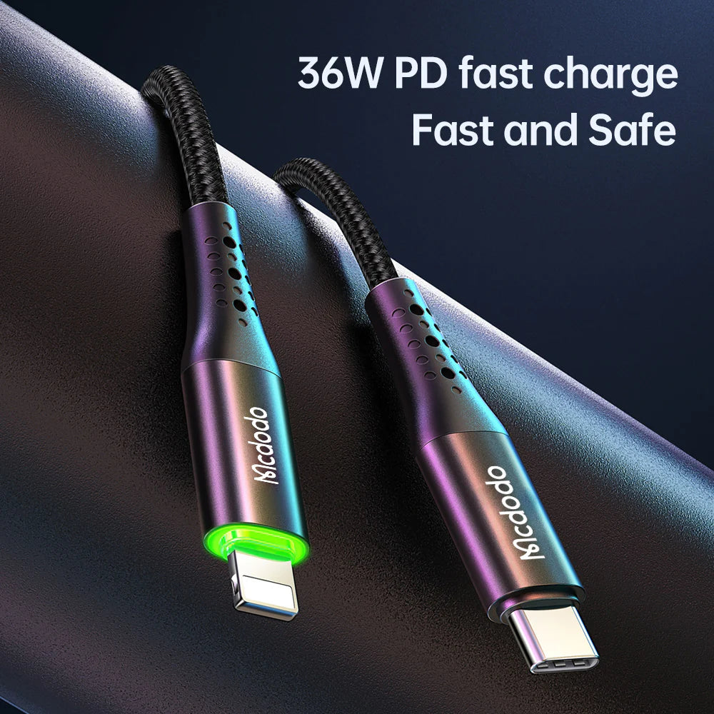 Mcdodo CA-7360 36W Lightning to Type-C PD 1.2m Cable with Auto Power-Off - Saif Al Najmi Kw