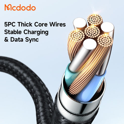 MCDODO CA-2851 Type-C to Lightning Cable – Prism Series, 1.2M, Fast Charging (Black)