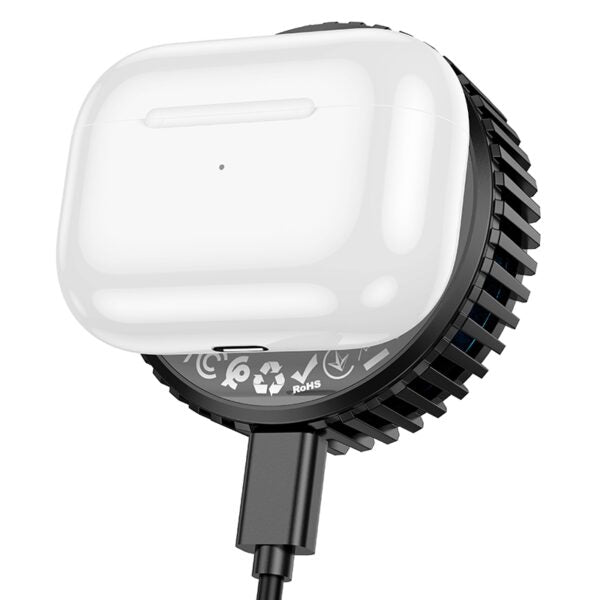 Hoco CW57 Air Cooled 15W MagSafe Magnetic Wireless Fast Charger – Black - Saif Al Najmi Kw