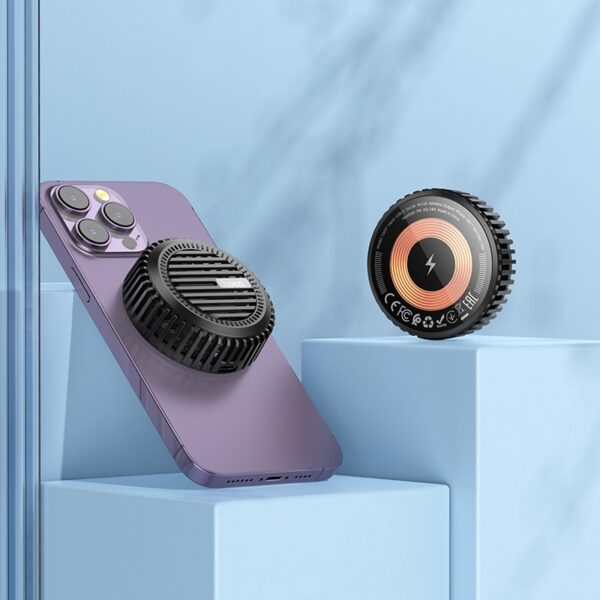 Hoco CW57 Air Cooled 15W MagSafe Magnetic Wireless Fast Charger – Black - Saif Al Najmi Kw