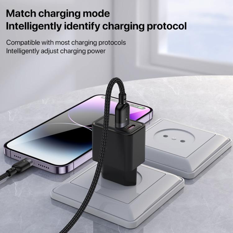 Yesido CA134L USB to 8-Pin Charging Data Cable – 3M, 12W (Black)