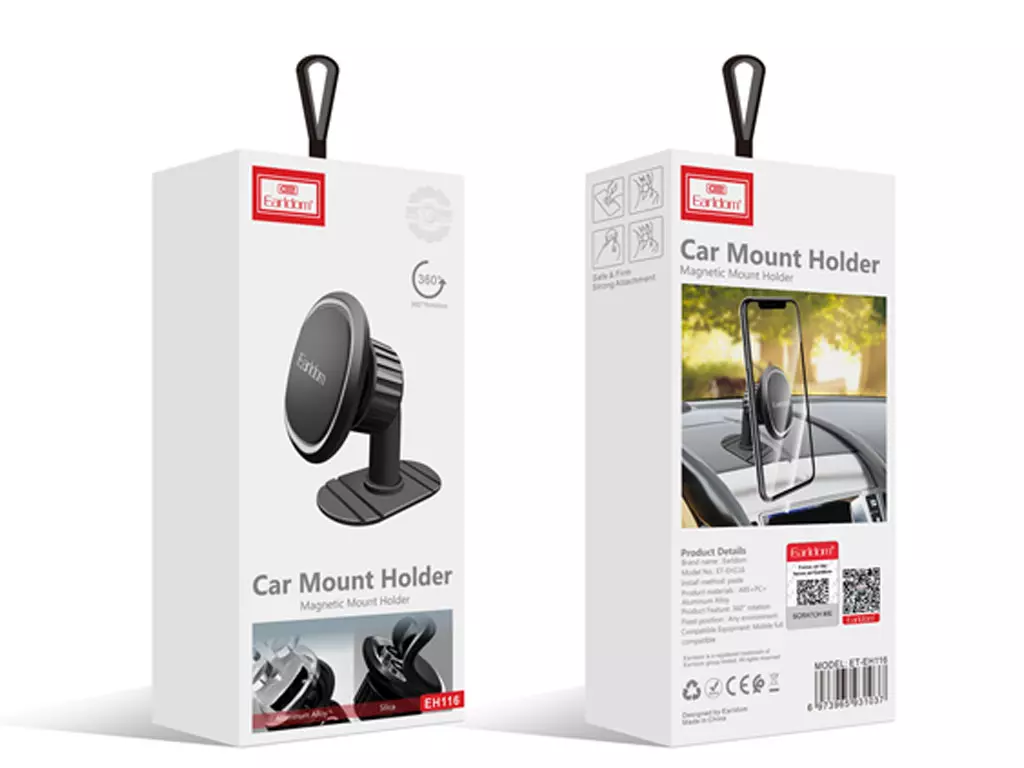 Earldom ET-EH116 Magnetic Car Mount Holder – 360° Rotation Dashboard Stand